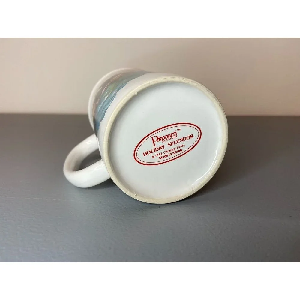 Vintage 1993 Potpourri designs‎ Holiday splendor angel coffee mug christmas